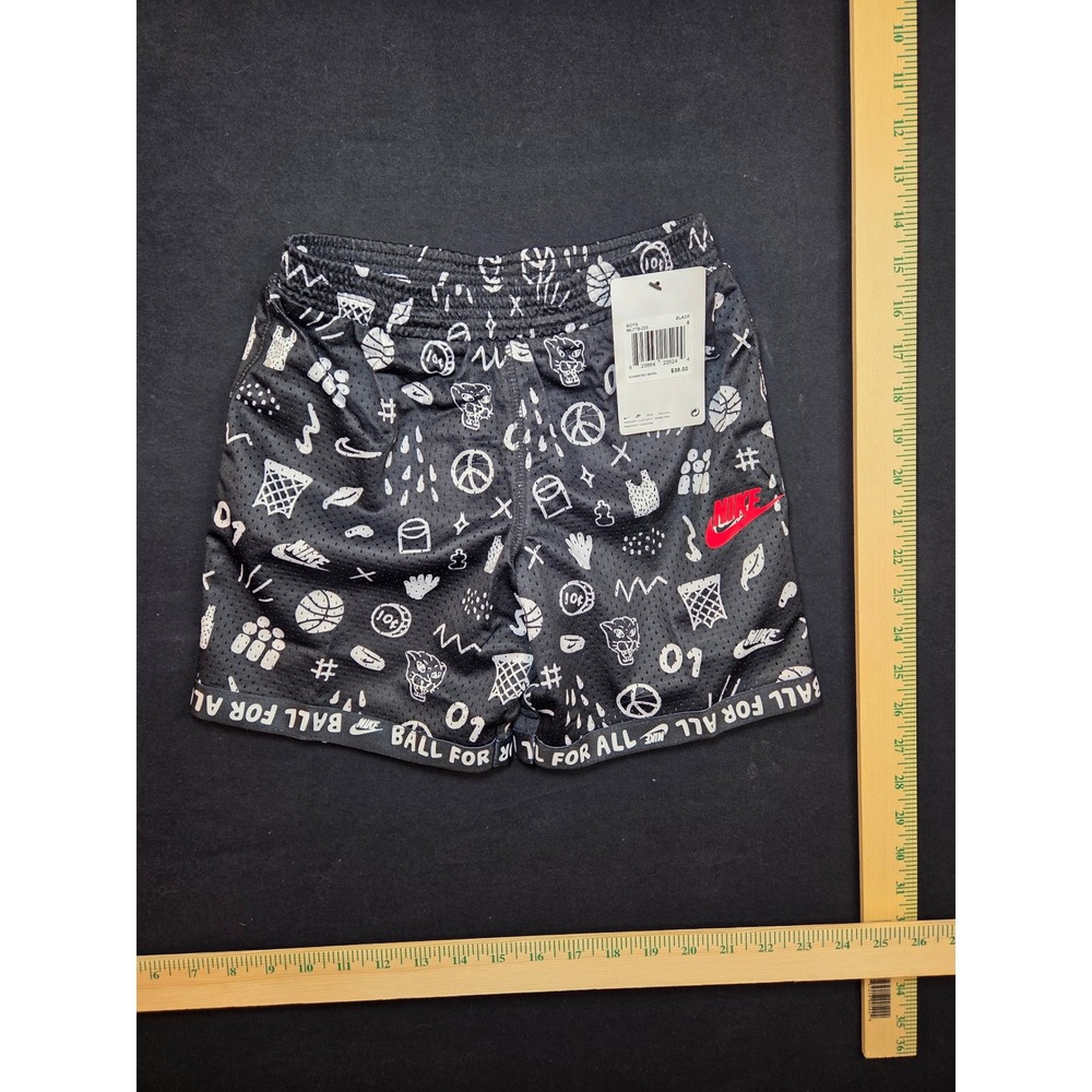 Nike Ball For All‎ Mesh Basketball Shorts Black Doodle Print Size 5 86J778-023